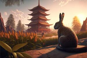 year of the rabbit 2023 hare chines oroscope illustration photo