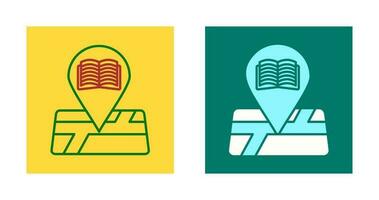 icono de vector de ubicación de biblioteca