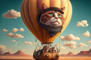 cat shape air balloon illustration photo