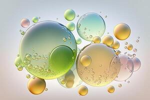 burbujas de pastel colores de primavera ilustración generativo ai foto