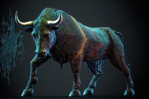 Bull as Symbol of trading on the stock market Is on the rise, Bull Market Signal, Global Trading illustration photo