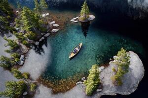 aerial view of canoe algonquin lake park illustration photo