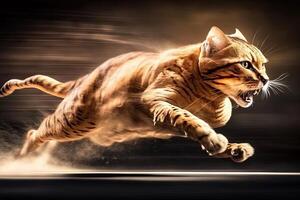 gato corriendo Arkansas Velocidad de la luz ilustración generativo ai foto