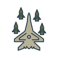icono de vector de lanzamiento de misil de avión