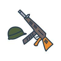 icono de vector de pistola y casco