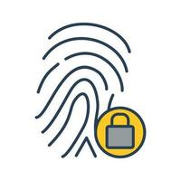 Fingerprint Lock Vector Icon