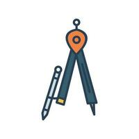 Geometrical Compass Vector Icon