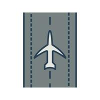 Plane on Runway Vector Icon