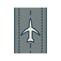 Plane on Runway Vector Icon