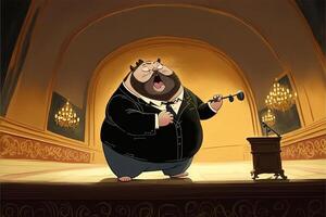 Cat the opera singer illustration photo