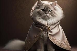 cat Modeling for a luxury line of high end cat clothing illustration photo