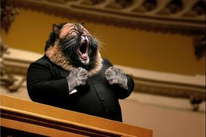 Cat the opera singer illustration photo