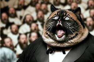 Cat the opera singer illustration photo