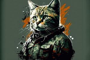 linda gato gatito en vistoso popular Arte ilustración generativo ai foto
