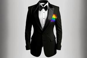 Lgbtq peace flag tuxedo dress illustration photo