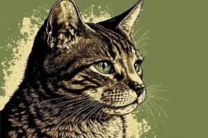 linda gato gatito en vistoso popular Arte ilustración generativo ai foto