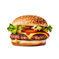 du boeuf Burger isolé. illustration ai génératif png