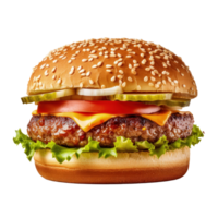 Manzo hamburger isolato. illustrazione ai generativo png