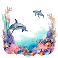 monde océans journée aquarelle Contexte. illustration ai génératif png