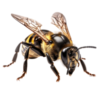 Macro bee isolated. Illustration png