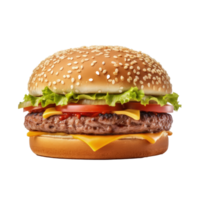 savoureux Burger isolé. illustration ai génératif png