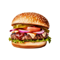 nötkött burger isolerat. illustration ai generativ png