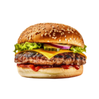 nötkött burger isolerat. illustration ai generativ png
