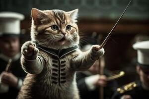 Orchestra director cat working job profession illustration photo
