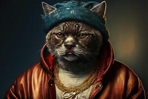 Rapper Cat Illustration photo