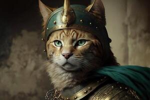 Alexander the great Cat as famous historic character illustration photo