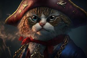 Cat bad pirate illustration photo