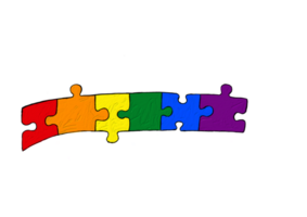 arcobaleno sega puzzle olio spazzola dipingere nel cerchio forma.lgbt orgoglio mese acquerello struttura png