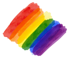 Rainbow watercolor  paint brush  style background.LGBT  Pride month watercolor texture concept png