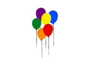 Regenbogen Ballon Öl Farbe Bürste Stil Aquarell Hintergrund.lgbt Stolz Monat Aquarell png