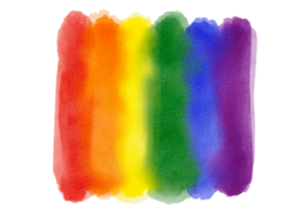 Rainbow watercolor  paint brush  style background.LGBT  Pride month watercolor texture concept png