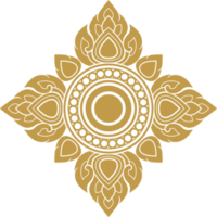 oro asiático lujo elemento, estrella línea arte, floral decoración motivos para techo modelo png