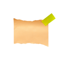 Torn note paper with yellow tape png