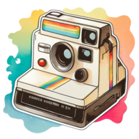 Jahrgang 80er Jahre Thema Polaroid Kamera, ai generativ png