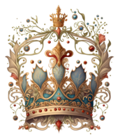Koninklijk koninginnen kroon waterverf clip art, ai generatief png