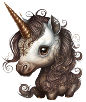 Ornamental Unicorn isolated, png