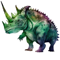 hodag Tier Aquarell Illustration, ai generativ png