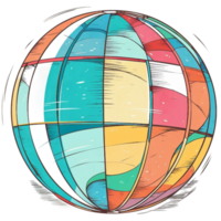 retro strand boll, ai generativ png