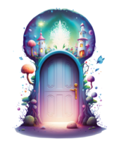 Magic door, fantasy fairy tale element, png