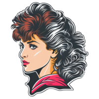 Vintage ▾ anni 80 pop ragazza etichetta, ai generativo png