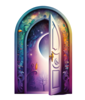 Magic door, fantasy fairy tale element, png