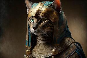 cat as egyptian pharaoh illustration photo