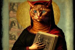 Dante Alighieri as a cat illustration photo