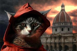 dante alighieri como un gato ilustración generativo ai foto