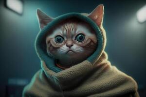 gato como extraterrestre et ilustración generativo ai foto