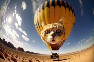 cat shape air balloon illustration photo